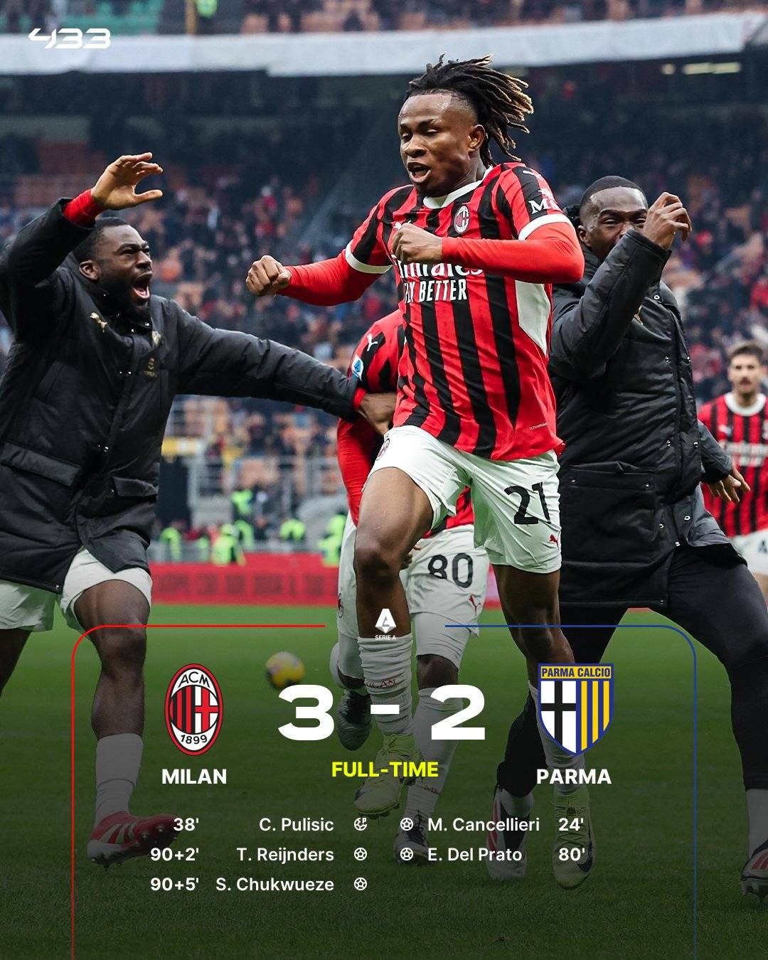 关于意甲联赛中出现多场惊险“绝杀”场面的信息